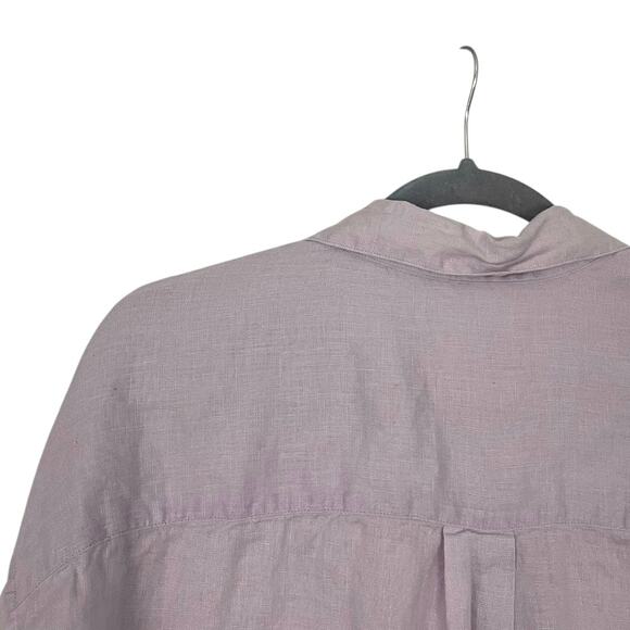 Uniqlo Light Purple Long Sleeve Button Down Linen Blouse - Picture 5 of 6